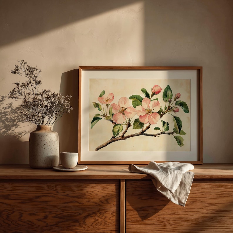 Vintage Apple Blossoms Botanical Print - Printable Cottagecore Floral ...