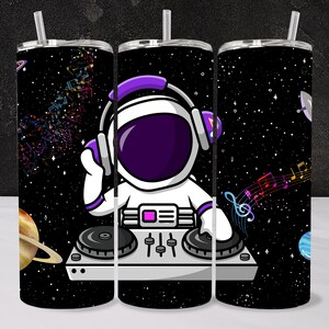 Gobelet d'emballage spatiaux pour enfants, gobelet Space DJ, gobelet d'emballage droit et fuselé, sublimation extraterrestre, joli gobelet spatial, gobelet pour amoureux de l'espace