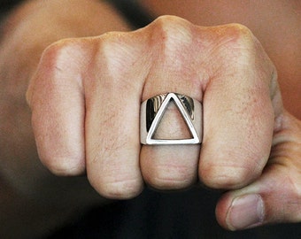 CUSTOM ENGRAVED Triangle Signet Ring. Add an engraving to this ring.