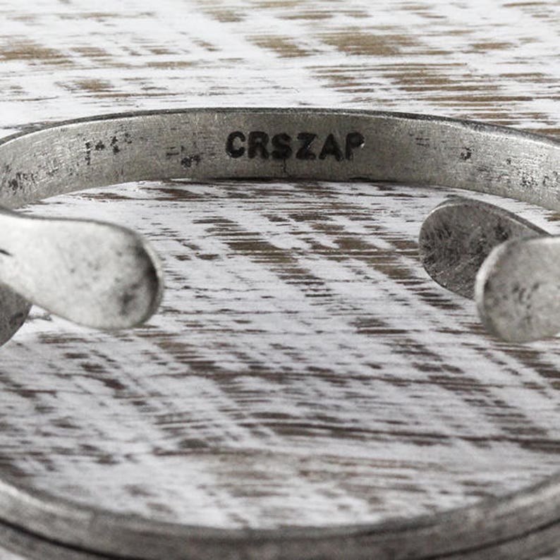 Rustic Mens Bracelet Custom Bracelet Engraved Silver Cuff Bracelet Men Mens Jewelry image 4