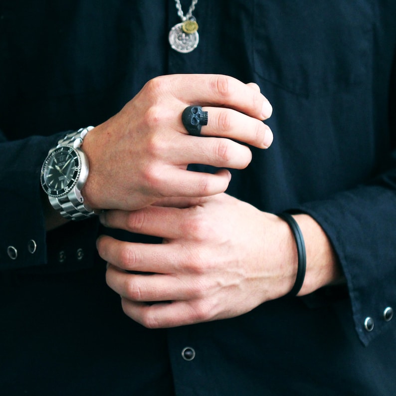 Black Skull Ring Man Jewelry Personalize Mens Rings | Etsy