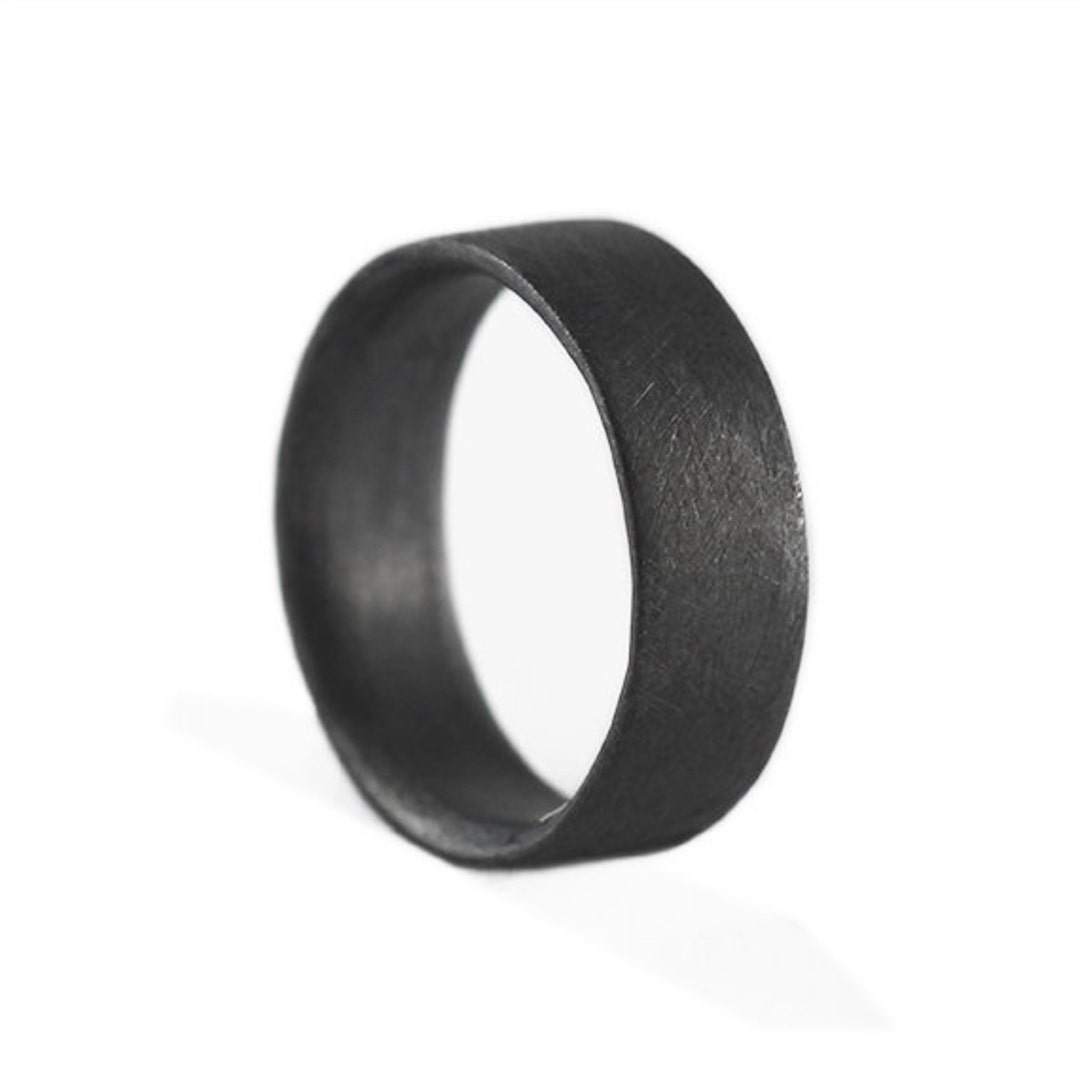 Black Wedding Band Black Wedding Ring Mens Wedding Band Black Ring