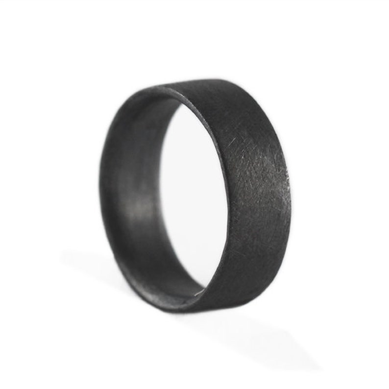 Black Wedding Band Black Wedding Ring Mens Wedding Band Black Etsy