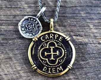 Carpe Diem Necklace Mens Necklace Mens Jewelry Carpe Diem Pendant Men's Necklace Mans Necklace Mens Silver Necklace Gold Necklace