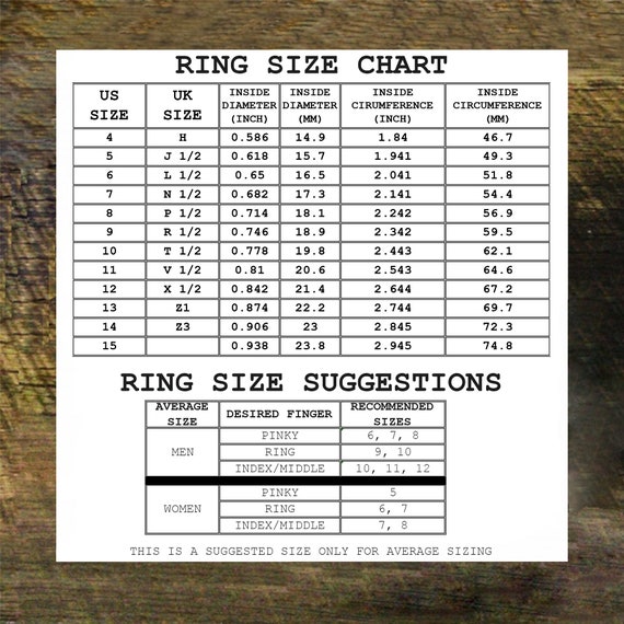 Hälfte Inhalt Hoffnungsvoll mens ring size guide An Bord Kunst ...