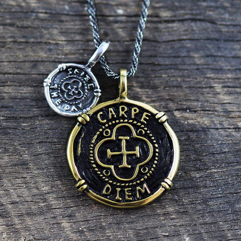 Carpe Diem Necklace Mens Necklace Mens Jewelry Carpe Diem Pendant Men/'s Necklace Mans Necklace Mens Silver Necklace Gold Necklace