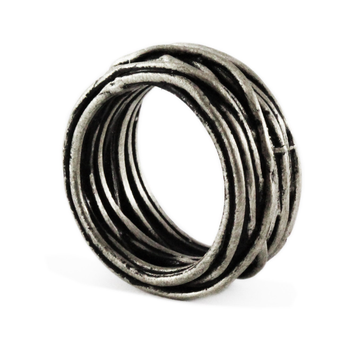 Silver Ring Band Wire Mens Unique Rings Jewelry - Etsy