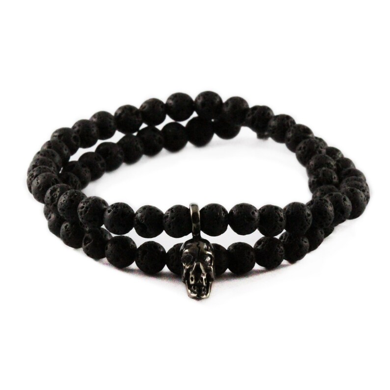 Mens Beaded Bracelet Mens Gift Black Bracelet Black Beads Etsy