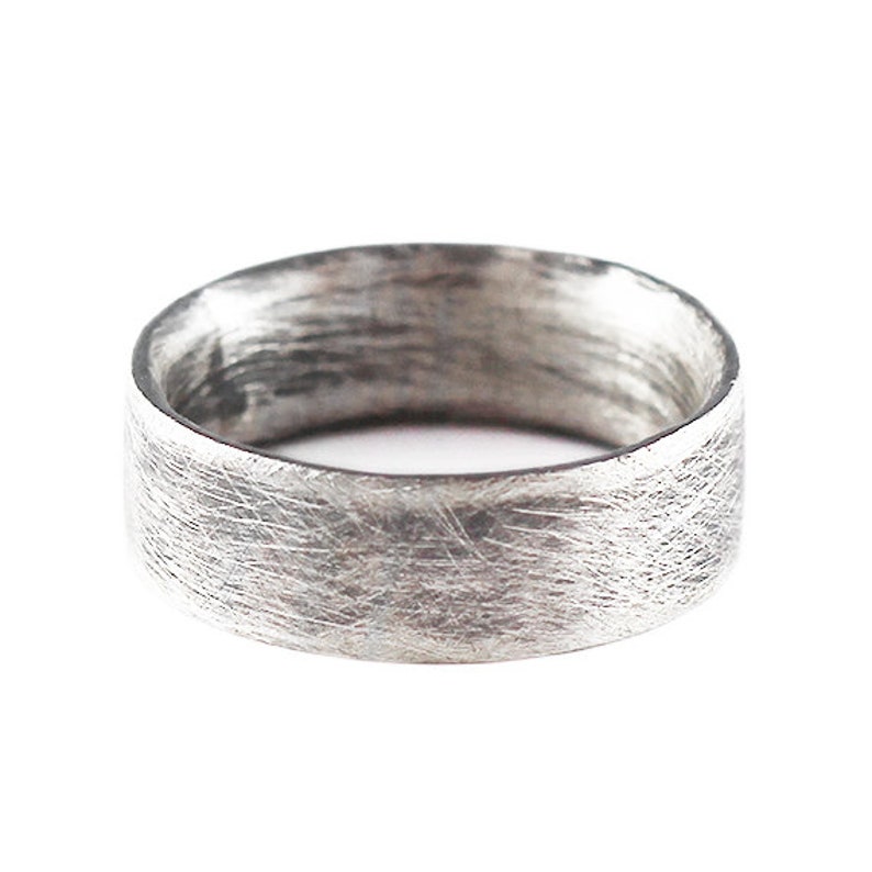 Brushed Silver Ring Mens Wedding Band Satin Silver Ring Sterling Silver Ring Oxidized Ring Mens Wedding Bands Satin Finish Wedding Band image 5