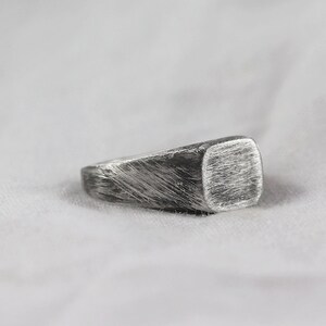 Man Silver Ring - Silver Man Signet Ring - Custom Engraved Personal Ring