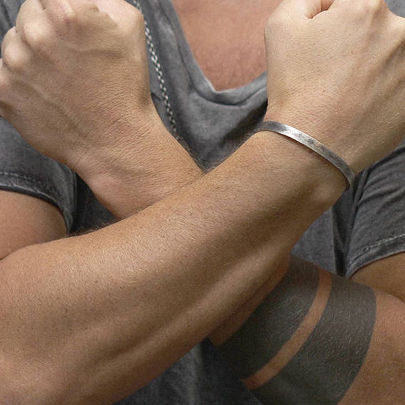 Custom Mens Bracelet Mens Silver Cuff Bracelet Name Cuff Etsy