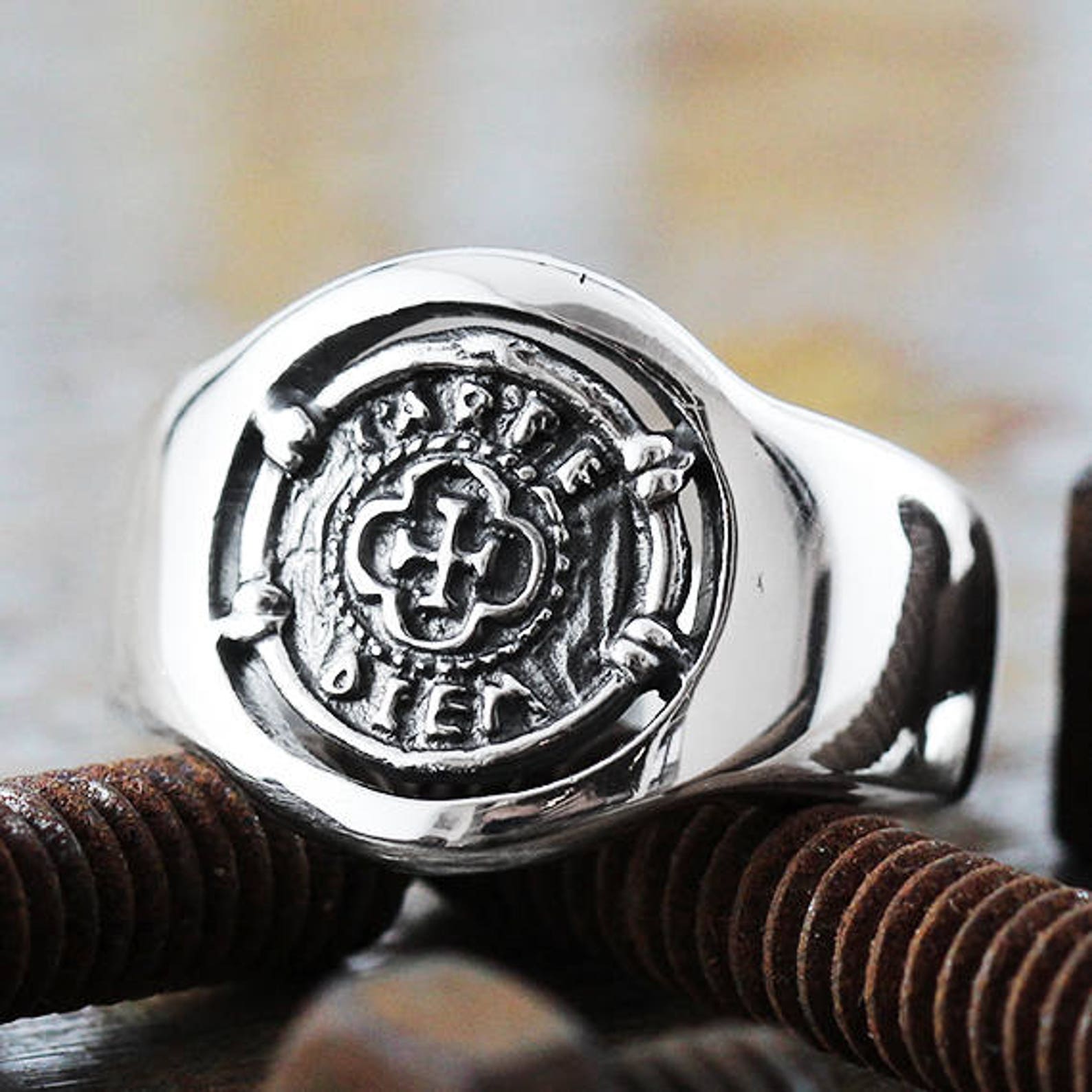 Mens Ring Ring Silver Ring Mens Ring Carpe Diem Etsy