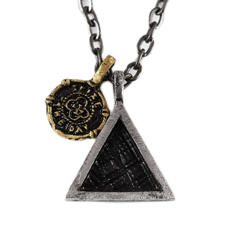 Mens Triangle Necklace Mens Rustic Necklace Carpe Diem Etsy
