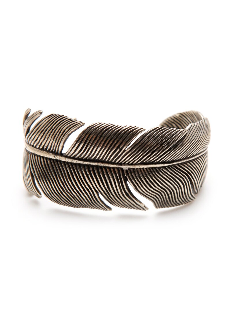 Silver Feather Cuff Sterling Bracelet Bangle Feathers Cuffs Etsy