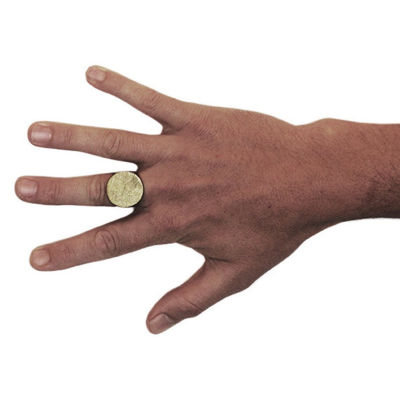 Gold Signet Ring Man Geometric Circle Personalized Rings Mens Jewelry image 5