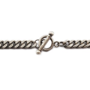 Mens Bracelet Silver Chain Oxidized Antique Finish Custom Length