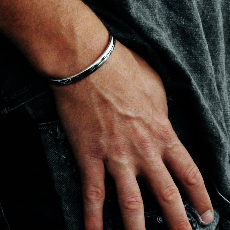 Mens Silver Cuff Bracelet Mens Bracelet Mens Silver Etsy Australia
