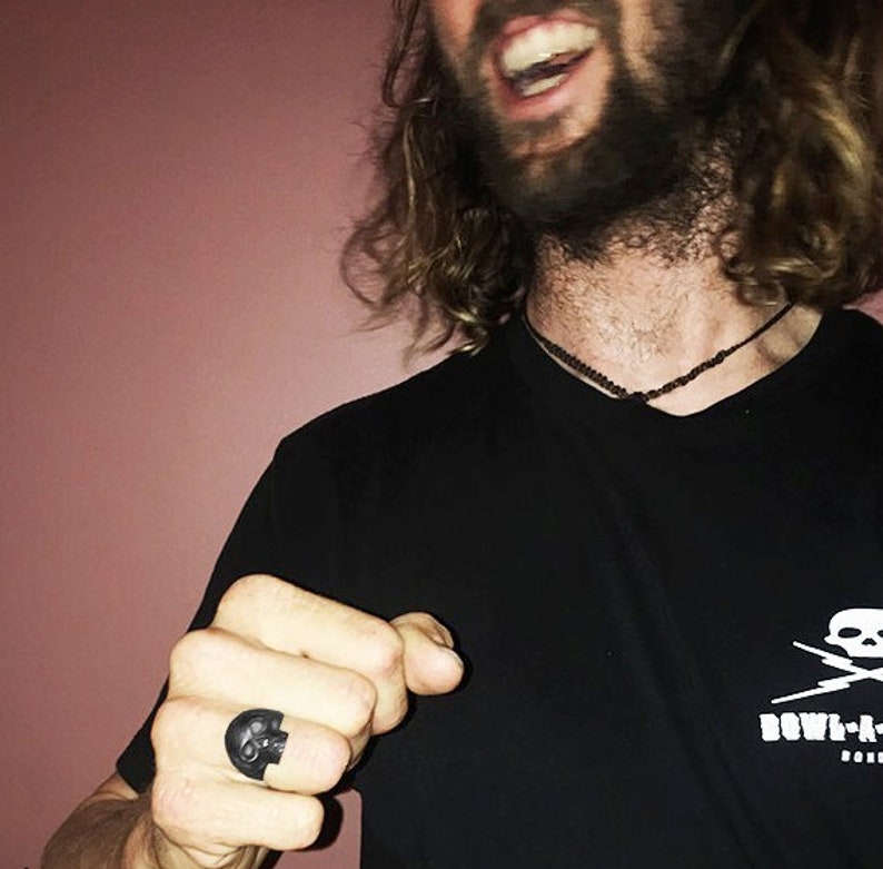 Black Skull Ring Man Jewelry Personalize Mens Rings Etsy