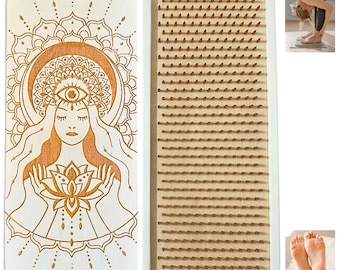 Sadhu-Brett mit Kupfernägeln, 10 mm, Nagelbretter für Füße, Schmales Sadhu-Holzbrett für Yoga, Sadhu-Nagelbrett, Yoga und spirituelles Geschenk