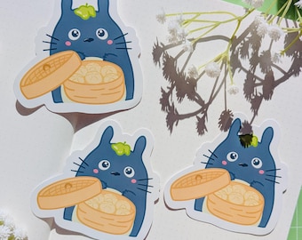 Forest Spirit Dumplings - Anime inspirierter gestanzter Aufkleber, glänzendes Vinyl, wasserfest