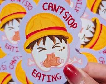 Meat Feast - Anime Pirate inspiriert sterben geschnitten Aufkleber, glänzend Vinyl wasserfest
