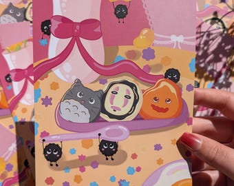 Spirituosen Party — Waldgeist Macaron Kunstdruck 130x180, Anime inspiriert