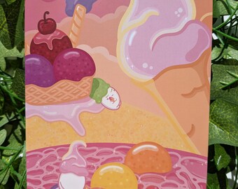 Süße Kugeln — Pilz-Eiscreme Art Print 13x18, Original