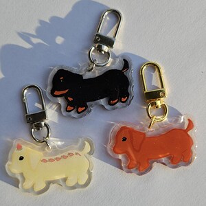Sausage Dog Dachshund Double-sided Keychains High Quality Acrylic E-Poxy Charms