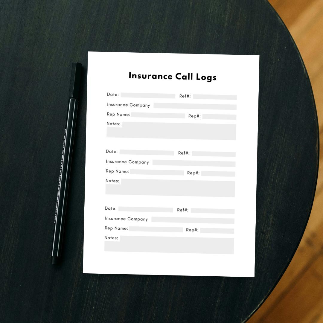 Health Insurance Log Insurance Call Log Printable | Medical Tracker for Caregivers | Health ...