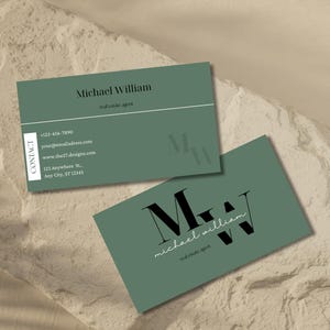Minimalist Real Estate Business Card | Modern Canva Template
