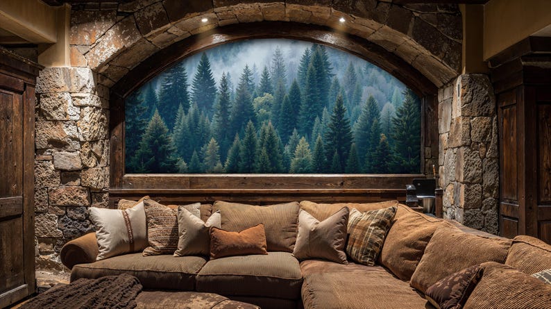 Foggy Forest Wall Mural: Peel and Stick Woodland Wallpaper image 2