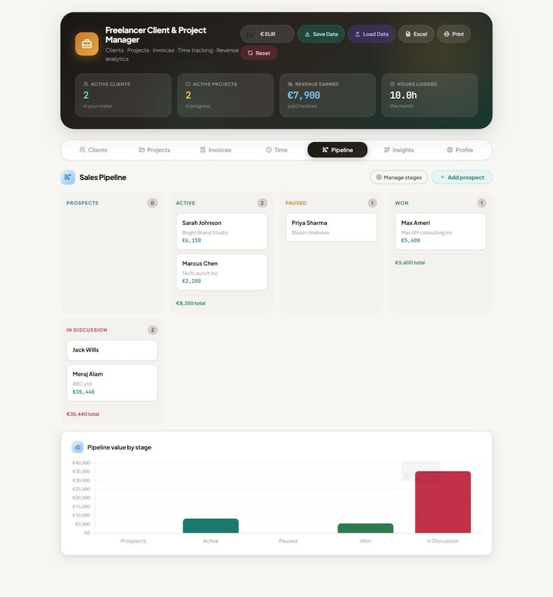 Freelancer Client & Project Manager App | CRM Client Tracker, Invoice ...