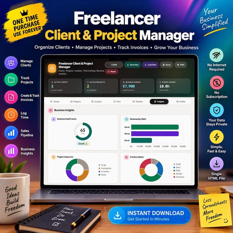 Freelancer Client & Project Manager App | CRM Client Tracker, Invoice ...