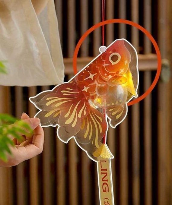 LED Goldfish Wind Chime – Chinese Style Hanging Lantern (33cm)