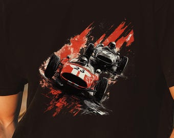 Camiseta vintage de Fórmula 1, camiseta con gráfico de coche de carreras retro