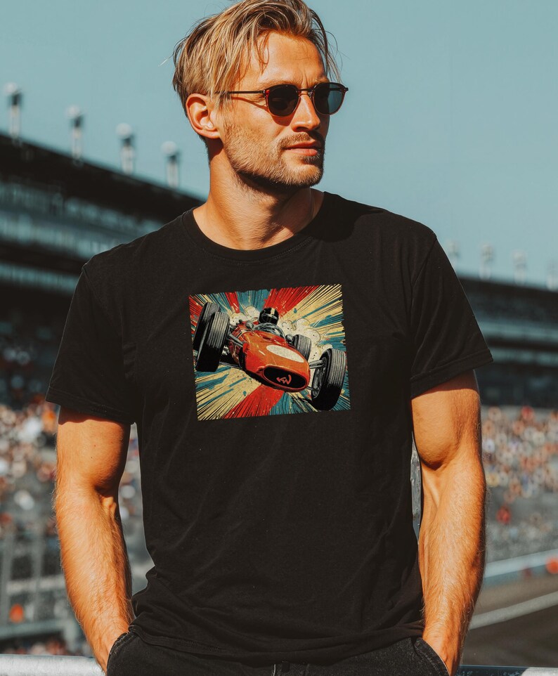 Retro Formula Racer Graphic Tee | Vintage Motorsport Apparel - Etsy