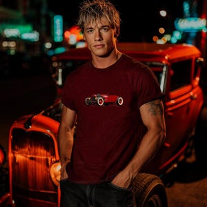Red Hot Rod TShirt | Vintage Rat Rod Garage Tee | Classic Custom Car Graphic tee | race car shirt | classic car shirt | gifts for car lovers