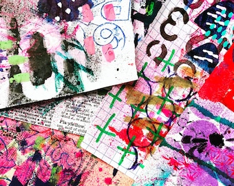 Handmade Mixed Media Collage Paper Pack