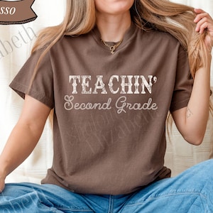 Comfort Colors Western Teacher Shirt, Western Teacher T-Shirt, Teachin&#39; Second Grade Shirt, Cowgirl Teacher T, Second Grade Teacher T