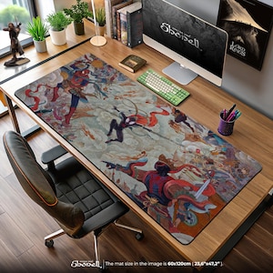 Spider-Verse Ukiyo-e Mouse Pad – Miles Morales & Spider-Man Multiverse Art, Anime Style Gaming Mat, Superhero Gift