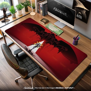 ULTRAKILL Mouse Pad - V1 Silhouette with Blood Red Cyberhell Aesthetic - Retro FPS Gaming Desk Mat Gift for Shooter Fans
