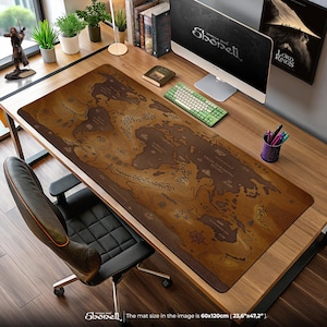 Dragon Movie Map Mouse Pad - Fantasy Westeros Gaming Desk Mat, Medieval Cartography Decor, GOT Fan Gift Idea