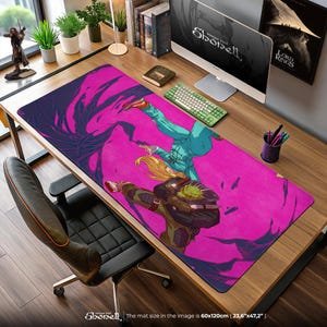 Dorohedoro Mouse Pad - Kaiman vs Nikaido Magic Battle Desk Mat, Chaos Portal Anime Art, Dark Fantasy Gamer Gift