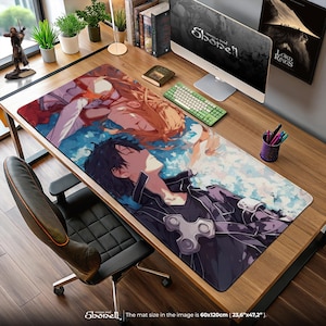 Sword Art Online Mouse Pad – Kirito & Asuna Lying Together Scene, Anime Romance Gaming Desk Mat, SAO Otaku Gift Idea