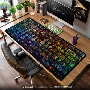 Dota 2 Hero Grid Mouse Pad – All Dota 2 Heroes Art Desk Mat, MOBA Gaming Mouse Pad, Dota Gamer Gift, Esports Decor