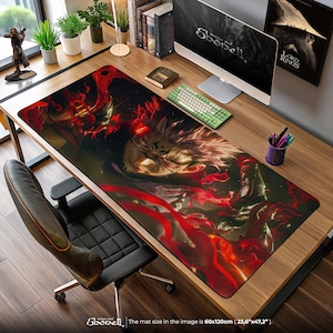 Sukuna Jujutsu Kaisen Mouse Pad - Cursed King Anime Desk Mat, Red Aura JJK Art, Ryomen Sukuna Gaming Gift for Fans