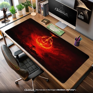 Elden Ring Erdtree Flame Mouse Pad – Dark Fantasy Tarnished Design, Elden Ring Gaming Desk Mat, Gamer Gift