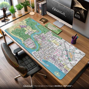 Springfield Map Mouse Pad – Simpsons City Layout Desk Mat, Detailed Cartoon Town Map, Funny Gift for Fans, Gaming Setup