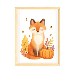 Herbstdeko, Kinderzimmer Bild, Kinderzimmer Poster, Kinderzimmer Deko,Poster ,wandbild wohnzimmer, bild kinderzimmer, herbstbild, fuchs bild