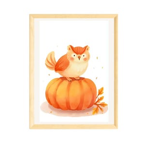 Herbstdeko, Kinderzimmer Poster, Poster für Kinder, Bild für Kinder, Herbst Poster, Waschbär Bild, Kinderzimmer Deko, Herbst Deko